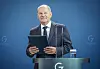 Bundeskanzler Olaf Scholz (SPD) beim Pressestatement zur Gasumlage.