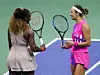Bei der Begrüßung vor dem Halbfinal-Duell gegen Viktoria Azarenka, war Serena Williams (l.) noch zuversichtlich.