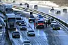 Die Unfallstelle auf der A7 in Höhe Heimfeld.