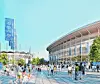 Grafik eines möglichen Olympia-Stadions in Hamburg 2040