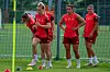 Giulia Gwinn, Lena Oberdorf und Carlotta Wamser beim Training in Wien.