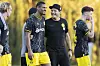 Dortmund-Trainer Edin Terzic freute sich mit Sebastien Haller.