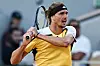 Alexander Zverev mit aufgerissenem Mund nach einem Schlag im Halbfinale der French Open
