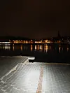 Die abgesackte Kaikante in Flensburg.