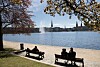 Die Alsterfontäne ist der Hingucker in der City. Aktuell ist sie außer Betrieb.