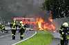 Feuerwehrleute an der Brandstelle