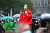 Grünen-Kanzlerkandidatin Annalena Baerbock am Mittwochabend am Hamburger Jungfernstieg.