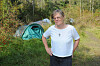 Sigrun Clausen im Protestcamp für den wilden Wald in Wilhelmsburg