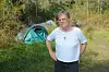 Sigrun Clausen im Protestcamp für den wilden Wald in Wilhelmsburg
