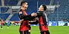 Andre Silva (l.) feiert seinen Treffer zum 3:1-Endstand mit Filip Kostic
