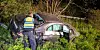 Ein Polizist am Einsatzort an der A25.