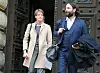 Christina Block und Anwalt Ingo Bott (r) verlassen das Strafjustizgebäude nach dem Prozess.