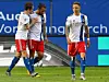 Adrian Fein, Martin Harnik und Sonny Kittel (v.l.) sind enttäuscht über das 1:1 des HSV gegen Osnabrück.
