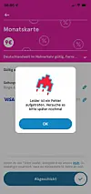 Fehlermeldung in HVV-Switch-App