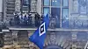 HSV-Flagge am Rathausbalkon