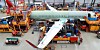 Blick in eine Montagehalle bei Airbus, wo gerade eine Maschine aus der A320-Familie entsteht.