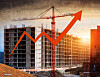 Baustelle mit einem Pfeil nach oben
