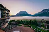 Das Hotel Post Lermoos bietet seinen Gästen einen Logenplatz vis-à-vis der Zugspitze.