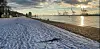 Auch am Elbstrand machte sich der Schnee breit.