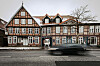 Das denkmalgeschützte Ensemble Harburger Schloßstraße 7-9: Im linken Gebäude befand sich das Traditionslokal „Goldener Engel“.