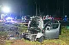 Die Unfallstelle an der L215. Der Skoda überschlug sich und blieb auf dem Grünstreifen liegen, bevor er in Brand geriet.