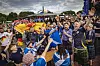 Feiernde Schottland-Fans auf dem Heiligengeistfeld