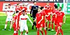 Die Spieler von Union Berlin freuen sich – noch ohne Fans – über ihr 2:1 gegen Stuttgart