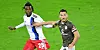 Fokus: St. Pauli-Stürmer Dimitrios Diamantakos (r.) und Gideon Jung vom HSV haben die Vorbereitung vor der Brust und das Derby im Hinterkopf.