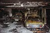 Die ausgebrannten Oldtimer.