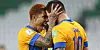 Carlos Salcedo jubelt mit Andre Cignac nach dessen Siegtreffer für UANL Tigres gegen Palmeiras Sao Paolo (1:0) im Halbfinale der Klub-WM.
