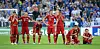 Enttäuschte Bayern: Bastian Schweinsteiger, Arjen Robben, Toni Kroos, Daniel van Buyten, Jerome Boateng, Diego Contento, Ivica Olic (v.l.)