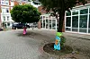 Baumbewässerungssäcke in Hamburg werden jetzt mit bunten Designs aufgehübscht.