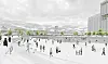 Einer der Hauptbahnhof-Entwürfe der Studierenden des Architekturstudiengangs: Viel mehr Fläche und mehr Grün.