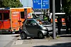 Der demolierte Smart in Billstedt.