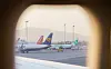 Blick auf den Flughafen Aeropuerto de Son San Juan in Palma de Mallorca.