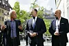 Die Fraktionsvorsitzenden Matthias Miersch (SPD, l-r), Jens Spahn (CDU) und Alexander Hoffmann (CSU)
