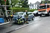 Aufnahme des Auffahrunfalls auf der Wentorfer Straße, mit den beiden Unfallfahrzeugen.