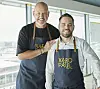 Frank Rosin (l.) mit Executive Chef Patrick Weber auf der „Karo & Paul“-Baustelle im Feldstraßen-Bunker.