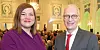 Beim Neujahrsempfang noch ganz einträchtig, doch jetzt im Wahlkampf sind sie Konkurrenten: Hamburgs Erster Bürgermeister Peter Tschentscher (SPD) und die Zweite Bürgermeisterin Katharina Fegebank (Grüne).
