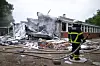 Der Verwaltungstrakt der Stadtteilschule Finkenwerder ist nach einer Explosion vollkommen zerstört.