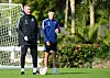 Tim Walter im HSV-Training mit Neuzugang Javi Montero