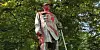 Die Statue von Otto von Bismarck wurde mit roter Farbe beschmiert.