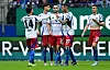 Die HSV-Profis (hier Davie Selke, Lucas Perrin und Daniel Elfadli/v.r.) wollen am Freitag in Braunschweig bestehen.