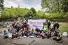 Familien aus den Wohnhäusern der Hallerstraße protestieren für den Erhalt ihres Spielplatzes.