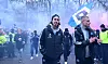 Yussuf Poulsen beim Empfang der HSV-Fans vor dem Derby gegen Werder