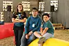 Annie, Avesta und Justus sind am liebsten an der Politik-Station.