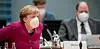 Bundeskanzlerin Angela Merkel bei der Ministerpräsidentenkonferenz am Mittwochabend