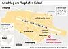 Grafik zu den Anschlägen am Flughafen Kabul