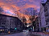 Wetter-Schauspiel: Der rote Morgenhimmel über Eimsbüttel am Dienstag.