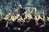 James Hetfield (l.) und Kirk Hammett beim zweiten Metallica-Konzert im Volksparkstadion.